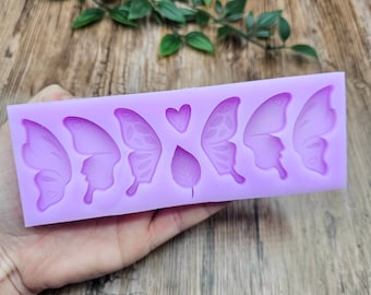 Flexible silicone mold set of 6 butterfly wings 4.5 cm