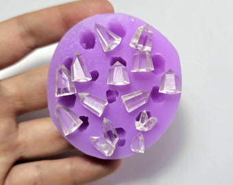 Stampo silicone flessibile 13 mini cristalli