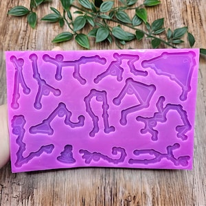 Flexible silicone mold glossy set 12 zodiac constellations