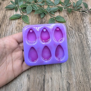 Silicone mold pre domed set glossy and domed drops for uv resin, resin, plaster, wax, soap etc