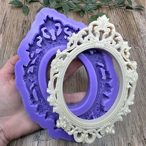 Flexible silicone mold 3D frame 17 cm x 12 cm for resin, jesmonite, plaster, wax, soap, polymer clay, fimo etc