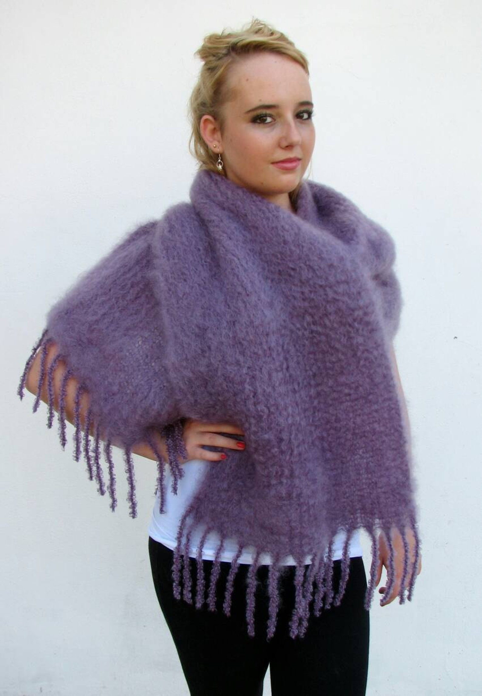 Warm soft Mohair scarf. Etsy