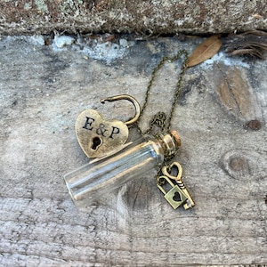 Personalized Love Lock & Message in a Bottle Gift Set