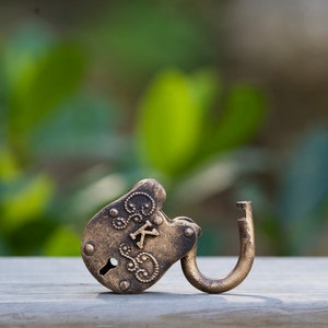 Personalized Love Lock: Antique Padlock with Keys, Unity Ceremony Gift