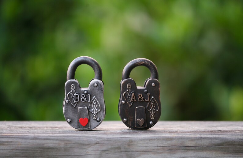 Girlfriend Gift Idea Antique Padlock With Two Keys Love Lock Etsy