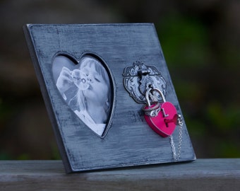 Photo Frame, Lovers Lock, Wish Lock, Personalized Lock, Wedding Lock, Birthday gift, Mother's Day Gift