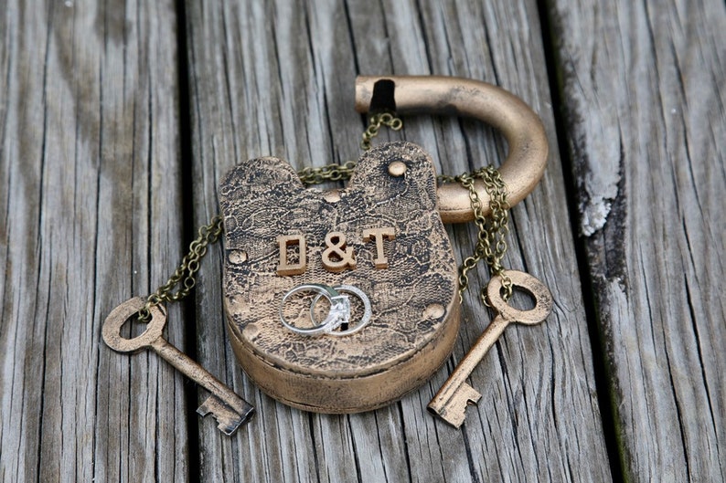 Love Locks With Two Keys Padlock With Initials Personalized Etsy