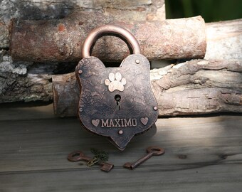 Love lock | Dog Lovers | Engraved Padlock| Unity ceremony | Anniversary Gift | Wedding Favors