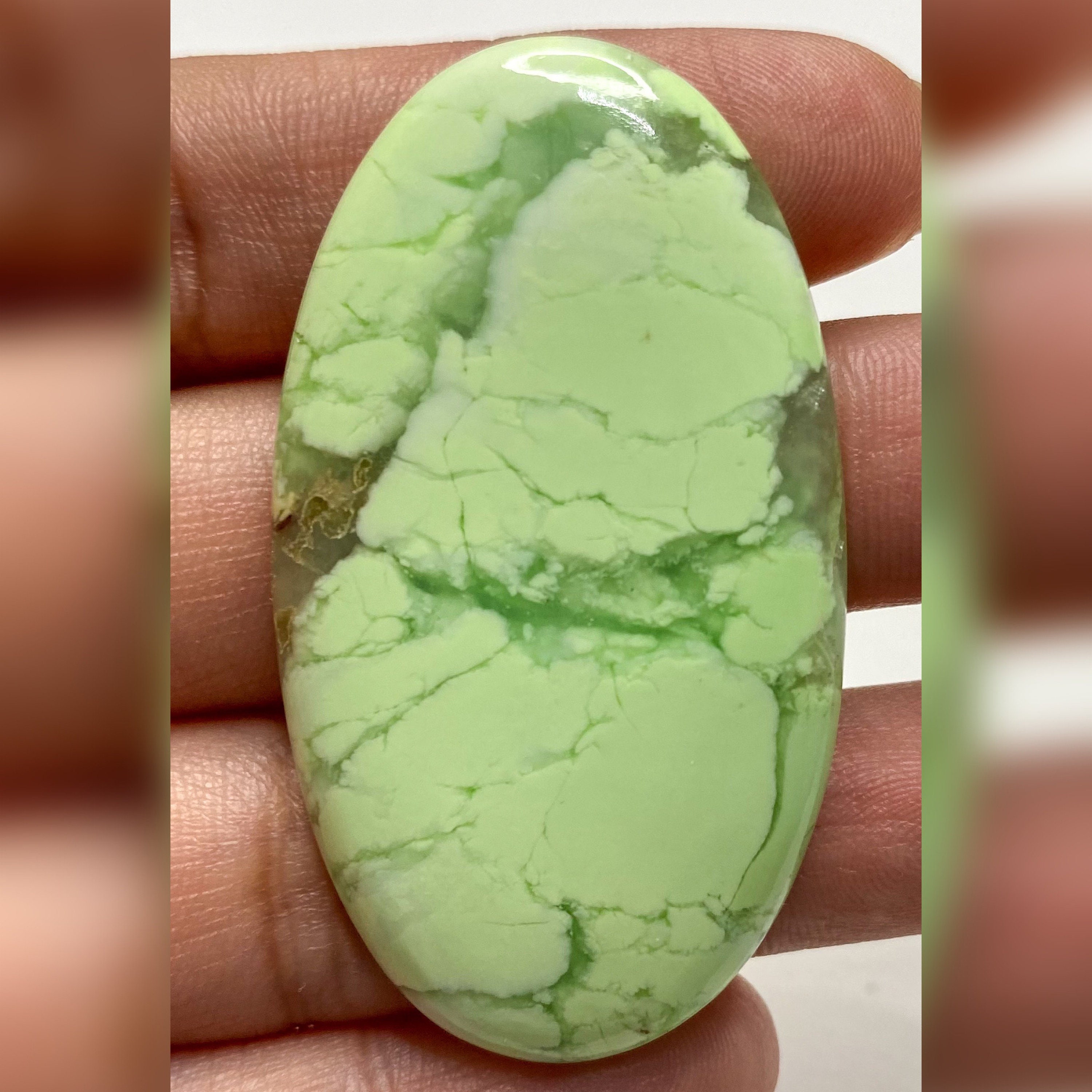 Cabochon Lemon Chrysoprase, Cabochon Citron Chrysoprase , Cabochon, Macramé, Pierre Naturelle