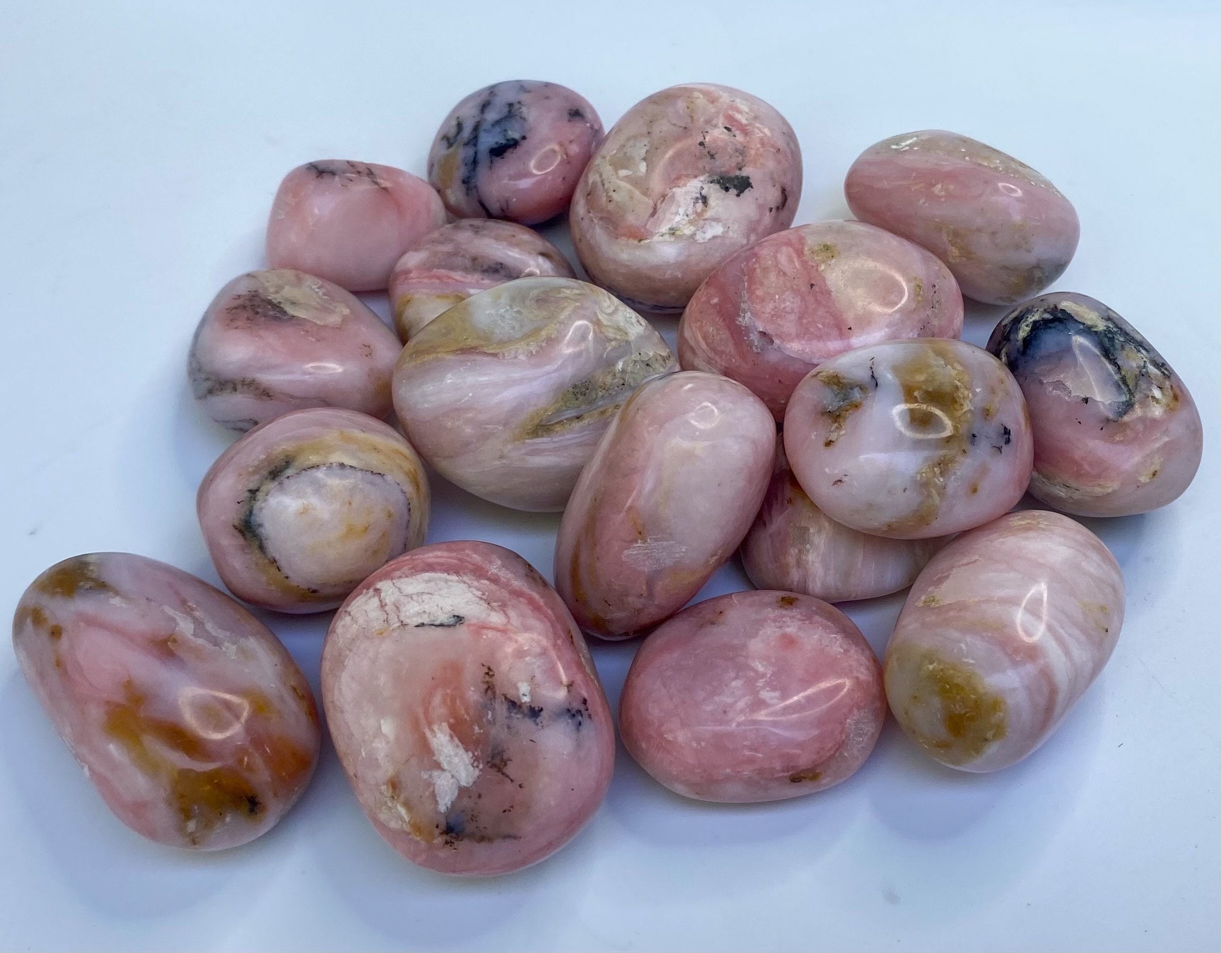 Pierres Roulées Opale Rose, Rose Pérou, Minéraux, Minérales