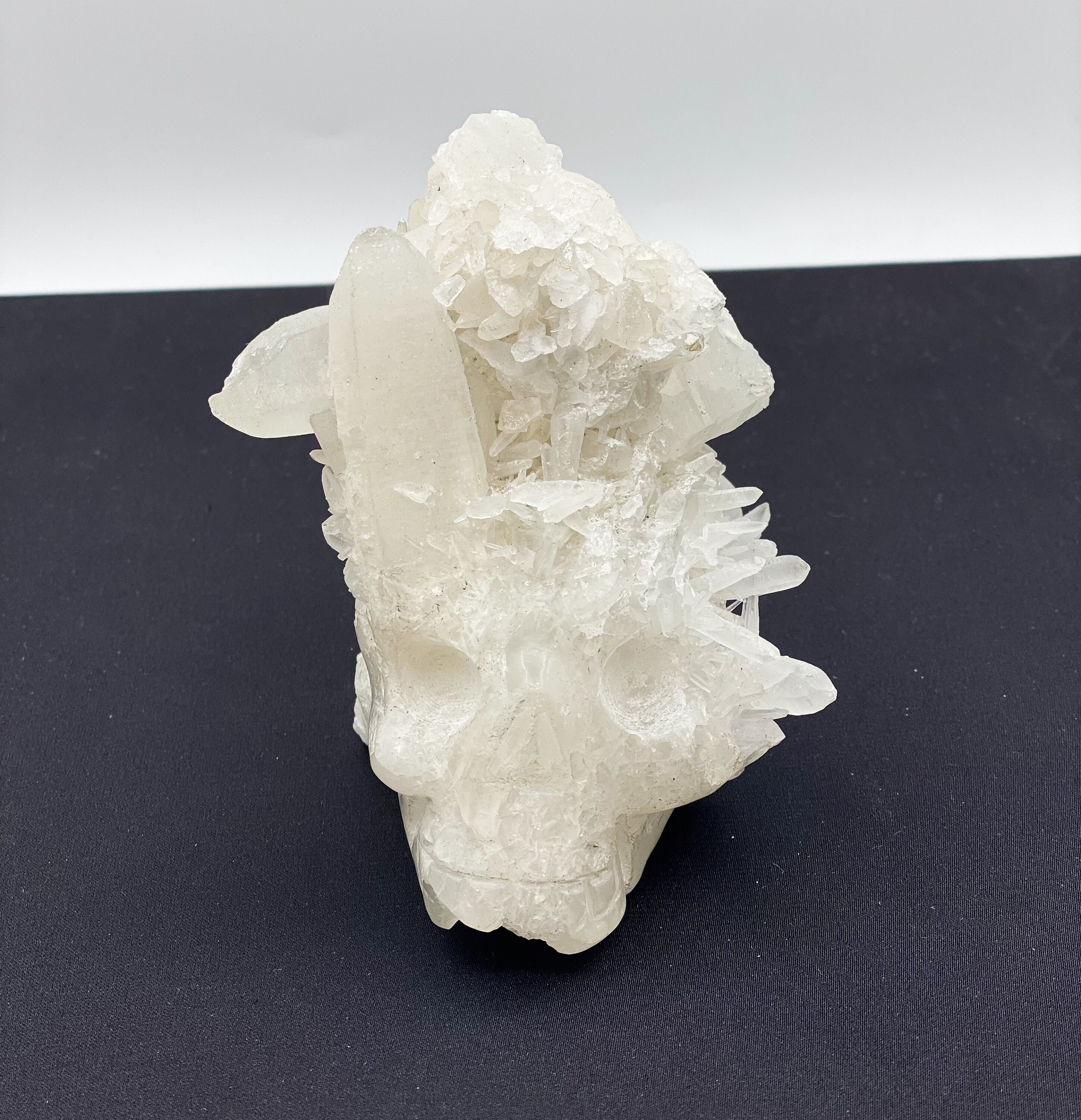 Crâne Quartz Blanc , Crâne Point, Sculptures Natural Crystal