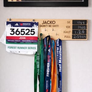 Medal Hanger for PB’s Chalk Board Bib Hanger Running Marathon Gift Ultra Marathon London Manchester