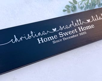 Personalised Chunky Rustic Home Sweet Home Plaque