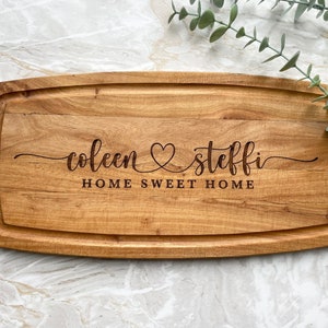 Personalised Engraved Acacia Rustic Wood Serving Board, Cheese Board, Chopping Board Wedding New Home Wooden Anniversary Gift ANY WORDING