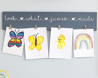 Personalized Kids Art Display Sign | Playroom Decor | Look What We Made