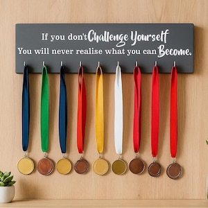 Inspirational Quote Medal Hanger - Marathon, Race Display