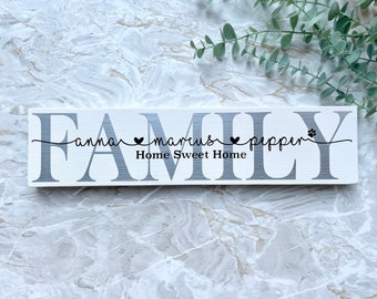 Personalised Wooden Plaque Family Names Gift New Home Gift