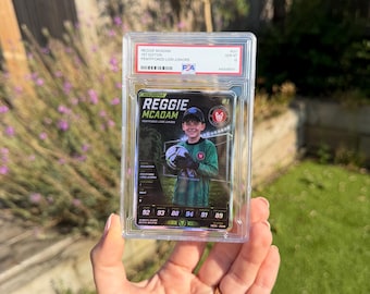 Personalised Football Trading Card | Custom Soccer Card in Graded Display Case | Kids Sports Gift | Football Keepsake | Team Award