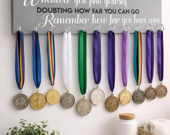 Personalised Medal Hanger: Inspirational Quote, Wall Mountable, London Marathon