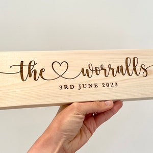 Personalised Engraved Wooden Plaque Family Home Sweet Home Gift New home - 5 Year Anniversary Multiple Sizes