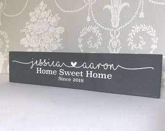 Personalised Wooden Plaque Family Home Sweet Home Gift New home - 5 Year Anniversary Multiple Sizes and Colours