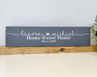 Targa in legno personalizzata &quot;Casa dolce casa&quot; - Regalo per la nuova casa - 5° anniversario, diverse dimensioni e colori