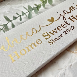 Personalised Wooden Plaque Family Home Sweet Home Gift New home - 5 Year Anniversary Multiple Sizes and Colours
