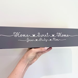 Personalised Wooden Plaque Family | Home Sweet Home | Gift New home - 5 Year Anniversary Multiple Sizes and Colours