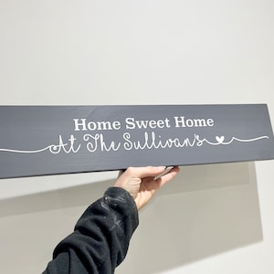 Personalised Wooden Plaque Home Sweet Home With Capitals Home Gift New home - Multiple Sizes and Colours