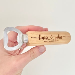 Personalised Wooden Engraved Bottle Opener New Home Housewarming Gift Wedding