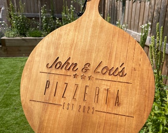 Personalised Wood Pizza Serving Board Charcuterie Graze Pizzeria Pizza Board Display Laser Engraved Birthday Christmas Wedding Housewarming