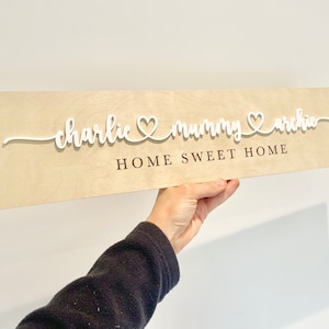 Personalised Engraved Wooden Plaque Family Home Sweet Home Gift New home - 5 Year Anniversary Multiple Sizes