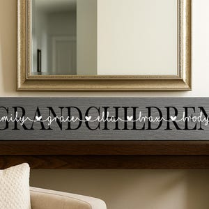 Personalised Wooden Grandchildren Grandad Grandma Grandparent Family Plaque Gift New home - Multiple Sizes and Colours