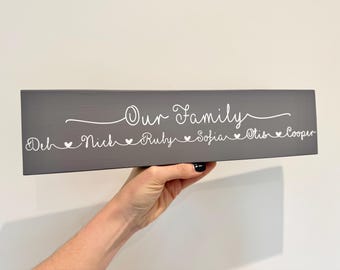 Personalised Wooden Sign Our Family Wall Sign Gift New Home Plaque