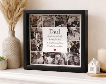Gepersonaliseerde fotocollagelijst voor vader, vaderdagcadeau