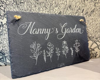 Nanny’s Garden Slate Mother’s Day Gift Wildflower Garden Ornament
