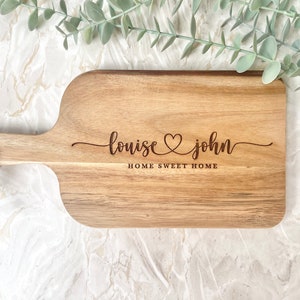 Personalised Mini Engraved Acacia Rustic Wood Serving Board or Chopping Board Wedding Mr & Mrs Gift New Home Wooden Anniversary Gift
