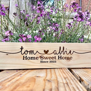 Personalised Engraved Wooden Plaque Family Home Sweet Home Gift New home - 5 Year Anniversary Multiple Sizes