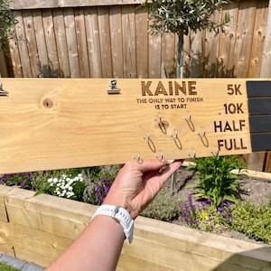 Medal Hanger for PB’s Chalk Board Bib Hanger Running Marathon Gift Ultra Marathon London Manchester