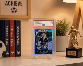 Personalised Football Trading Card | Custom Soccer Card in Graded Display Case | Kids Sports Gift | Football Keepsake | Team Award