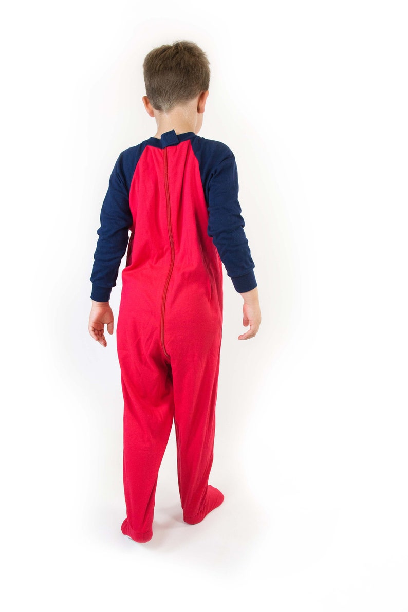 Special Needs Unisex Long Seeve, Zip Back Footed Pajamas for Kids 316