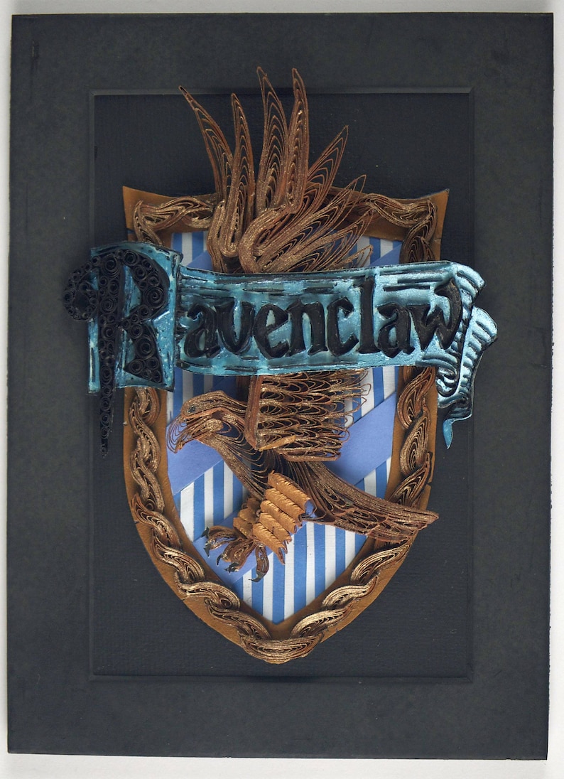 Hogwarts Ravenclaw Blue & Bronze Eagle House Crest Harry Etsy