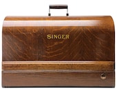 SINGER Sewing Machine Tiger Wood Bentwood Carrying Case for 15 15-91 201 201-2 66 316 Restored by 3FTERS