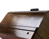 Restored SINGER Sewing Machine Bentwood Carrying Wooden Case Knee Control 201 15 201-1 15-91 66