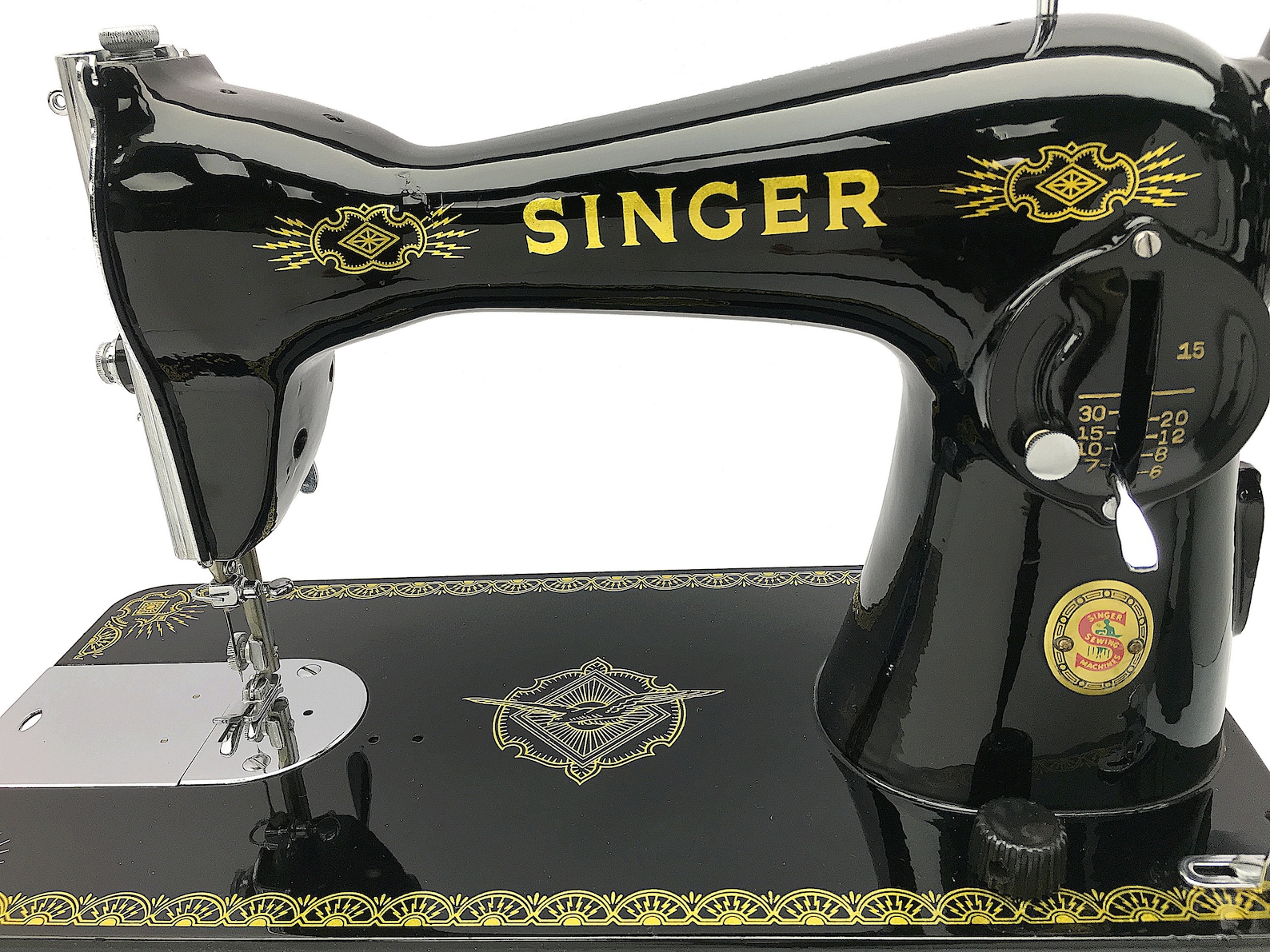 SINGER 15K 15 RAF Decals Red S Heavy Duty Vintage Sewing Machine Restored & Serviced by 3FTERS