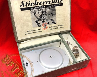 VTG SINGER Embroidery Attachment for 206 216 306 316 319 Zig Zag Sewing Machines Double Cord