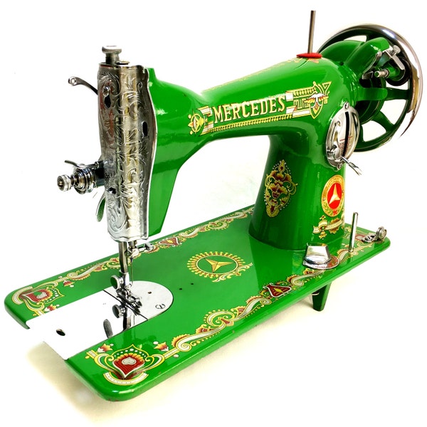 MERCEDES HA-1 Sewing Machine Vintage - SINGER Class 15 Oscillating Hook Bobbin Electric Green Edition