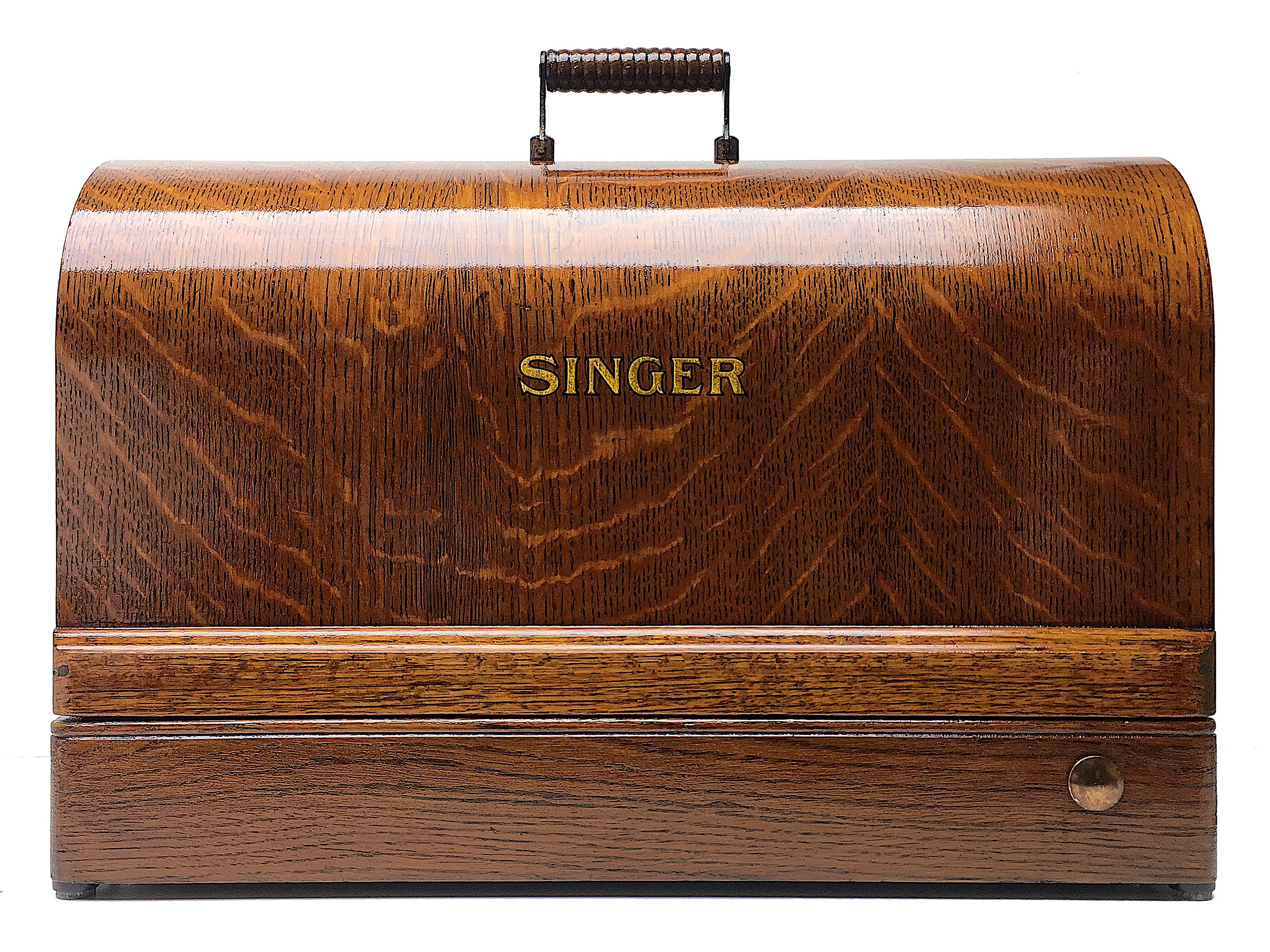 SINGER Sewing Machine Tiger Wood Bentwood Carrying Case for 15 15