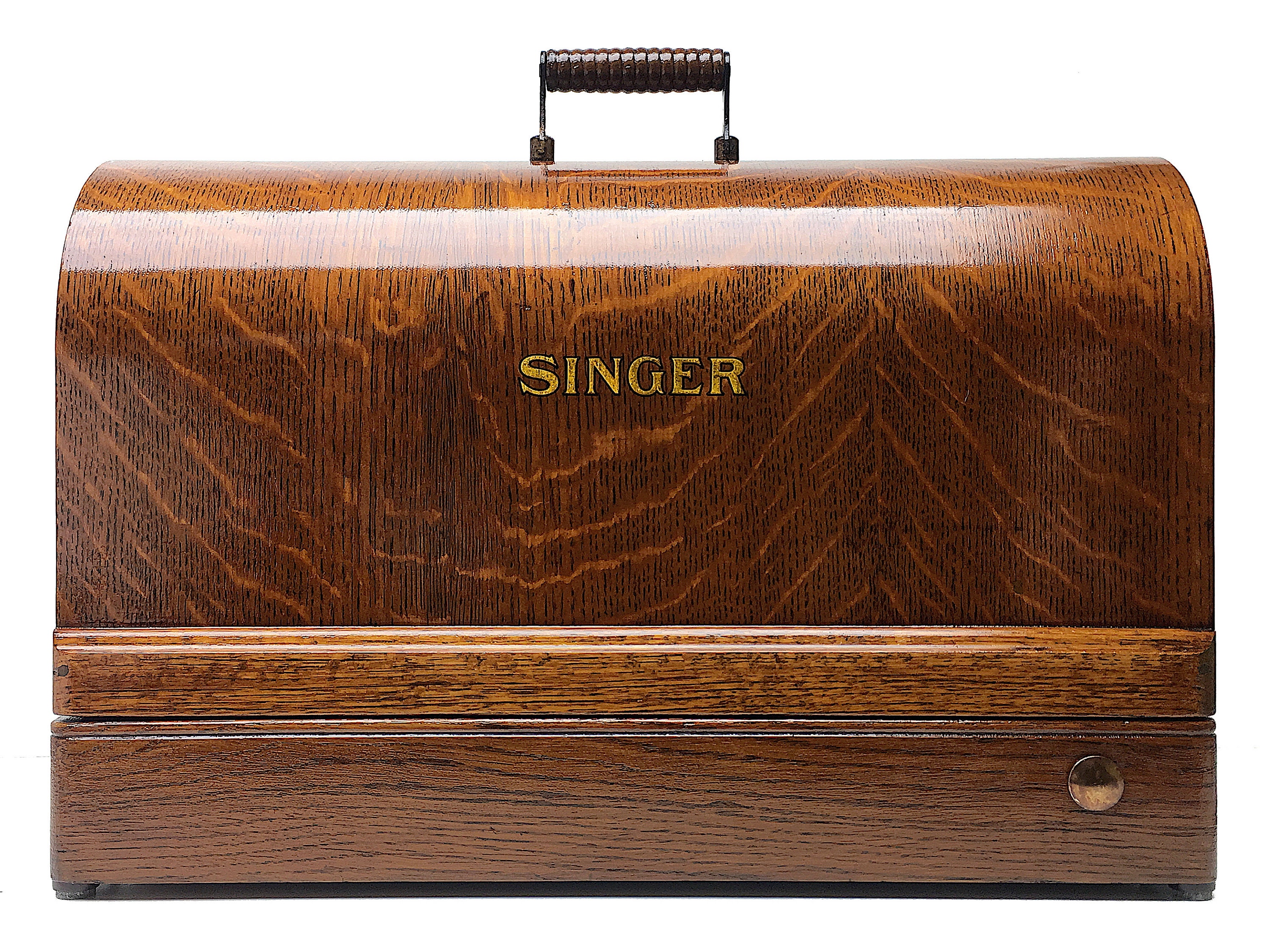 SINGER Sewing Machine Tiger Wood Bentwood Carrying Case for SINGER Sewing Machine Tiger Wood Bentwood Carrying Case for