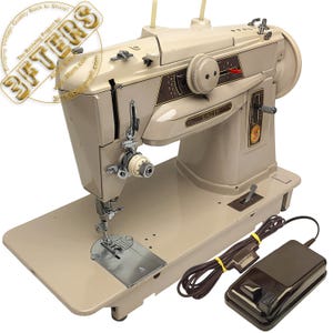 1955 SINGER 401G SLANT-O-MATIC Slant Shank Vintage Sewing Machine Heavy Duty Serviced by 3FTERS